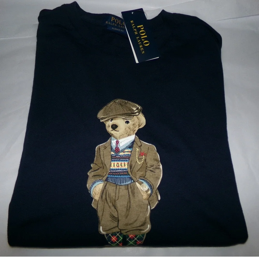 POLO RALPH LAUREN MEN'S LRG SIGNATURE BEAR S/S NAVY T-SHIRT NWT